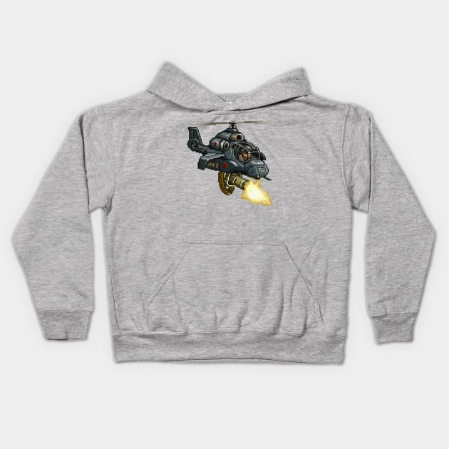 Metal Slug Helicopter Kids Hoodie by GraphicGibbon